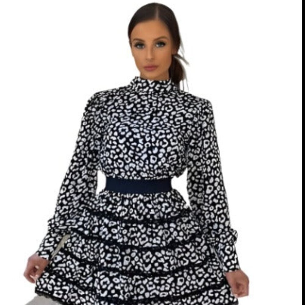 Clinched Waist Open Back Mini Dress